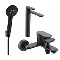 Mexen Milo R40 vonios komplektas, juodas - 71313R40-70