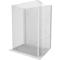 Mexen Kioto dušo sienelė Walk-in 100 x 80 x 40 cm, skaidri, balta - 800-100-080-221-20-00-040