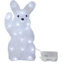 LED šviesos dekoravimo zuikis baltas 0,9W 14,5x29 cm 3xAA 30LED Crystalo 583-13
