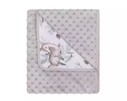 Blanket - 625 - MINKY/COTTON- size 80x90 - GREY