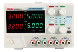 Laboratorinis maitinimo šaltinis 2x(0-32Vdc) 2x(0-5A) fiksuota 5V 5A; linijinis, UNI-T