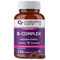 Karbamido Forte B vitaminų kompleksas tabletės - 100 % rekomenduojama paros norma B vitaminams, įskaitant B1, B2, B3, B5, B6, B9 ir vitaminą B12 - 120 vegetariškų tablečių