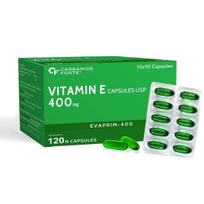 Carbamide Forte 400 mg E vitamino kapsulės veidui ir plaukams | 100% natūralus E vitamino papildas su E vitamino aliejumi | Be parabenų - 120 kapsulių