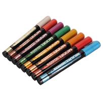 8pcs Metallic Marker Pens Set Multipurpose Waterproof Colorfast Fine Nib Metallic Painting Markers