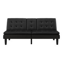 Iš dirbtinės odos sulankstoma sofa juodos spalvos 191 cm Maine – Støraa