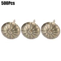 500 vnt. 11 x 16 mm burbuliukų vinys su chrizantemos raštu, retro bronzinis geležies sofos tvirtinimo dekoras