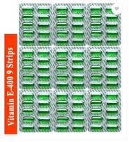 BEST CHOICE NUTRITION Vitaminas E-400 Veidui Plaukams Spuogams Švytinčiai Odai ir plaukų priežiūra  (9 x 10 kapsulių, iš viso 90 kapsulių)