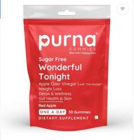 Purna Gummies Sugar Free Apple Cider Vinegar for Adults & Kids - Better Digestion & Clear Skin  (30 Gummies)