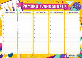 Pamokų tvarkaraštis, A5, 200gsm