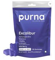 Purna Gummies Ashwagandha Laukinio uogų skonio gumos streso lygiui mažinti  (30 guminukų )