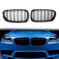 Blizgus juodas priekinis grotelių rėmas tinka BMW 5 serijos F11 F10 2010-2016 Dvigubi skersiniai