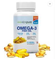 ALPSPURE Omega 3 žuvų taukai 1000 mg 60 minkštųjų kapsulių 180 mg EPA ir 120 mg DHA  (60 kapsulių)