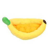 Bananų katės guolis Šiltas banano formos minkštas jaukus patogus naminio gyvūno šuns naktinis miego guolis žiemai L S(for 2-4kg)