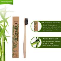 50Pcs Toothbrushes Environmental Protection Bamboo Charcoal Soft Hair Brown Brush Head brown