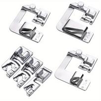 6 vnt. atlenkimo pėdelės rinkinys, susukto krašto prispaudimo pėdelės, suderinamos su Singer, Brother, Janome siuvimo mašinomis - Apima 3 mm, 4 mm, 6 mm, 1/2 , 3/4 , 1  dydžius 6pcs/set gray