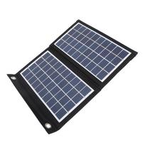 Nešiojama saulės baterija 2 kartus sulankstoma monokristalinio silicio 15W 5V su dvigubais USB prievadais atspari vandeniui saulės