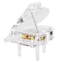 Grand Piano Formos Užvedamas Skaidrus Akrilinis Muzikos Dėžutė Gimtadienio Dovana