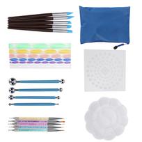 25 vnt. taškavimo tapybos įrankių mandala DIY taškavimo rinkinys kūrybiškumui piešimo šablonų reikmenys