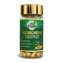 Zandu Ashwagandha Gold Plus | Pagaminta su auksu, ašvaganda, safedu musliu, šilajitu ir kitais ajurvediniais ingredientais | 60 kaps.