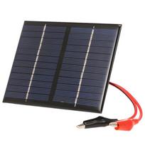 1,5 W/12 V saulės įkroviklis su krokodilo spaustuku Kompaktiška polikristalinė saulės baterija sodui/eismui/avariniam apšvietimui Reklama 12V&1.5W juoda