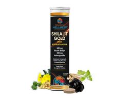 SEARCH WELLNESS Shudh Shilajit 600mg su Ashwagandha 200mg Šnypščiosios tabletės moterims ir vyrams 15 vnt.