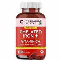 Carbamide Forte Chelatuota geležis su vitaminu C, B12, folio rūgštimi ir Zn - 100 tablečių