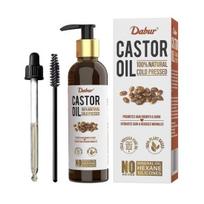 Dabur Ricinų aliejus - 200ml | 100% Natūralus Šalto spaudimo aliejus | Skatina plaukų augimą, drėkina odą ir mažina raukšles | Be mineralinio aliejaus ir silikonų black