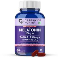 Carbamide Forte Melatoninas 10 mg Miego tabletės su Tagar 250 mg | Miego papildas vyrams ir moterims - 60 vegetariškų tablečių.