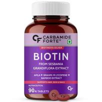 Carbamide Forte Biotin tabletės plaukų augimui su amlos, brahmi ir bambuko ekstraktais | Plaukų papildai moterims ir vyrams - 90 augalinių tablečių