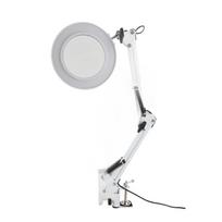 5X Didinamasis stiklas su spaustuku LED Tatuiruočių stalinė lempa USB Grožio nagų dailės lempa (Baltas)
