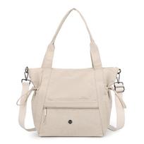 Tote Bag Multi-Use Large Capacity Women's Shoulder Bag Lightweight Nylon Crossbody Bag smėlis