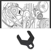 Vandens siurblio raktas Automobilio remonto įrankis 1/2  kvadratinis lizdas Plieninė paskirstymo diržo įtempiklio nuėmiklis Opening 46mm