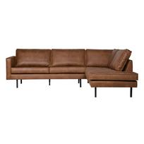 Rudos spalvos iš dirbtinės odos kampinė sofa (su dešiniuoju kampu/„L“ formos) Rodeo – WOOOD