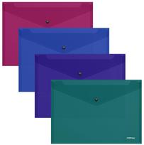 Plastikinis vokas su spaustuku GLOSSY VIVID, ErichKrause, B5, 180mkr, permatomas, 4 sp.