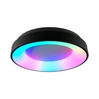 Plafoninė apvali LED RGB lempa Videx 72W paviršinė juoda 45cm 4700lm + nuotolinio valdymo pultas