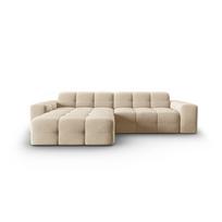 Smėlio spalvos aksominė kampinė sofa (kairysis kampas) Kendal - Micadoni Home