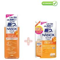 Lion Nanox One Skalbimo gelis nuo įsisenėjusių nešvarumų 640g + užpildas 1530g