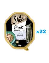 SHEBA Sauce Collection 22x85 g drėgnas visavertis ėdalas suaugusioms katėms su veršiena padaže