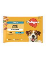 PEDIGREE Adult 4x100g drėgno visaverčio ėdalo suaugusiems šunims su vištiena, žuvimi ir drebučiais