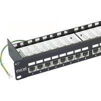 Komutacinė panelė 19\'\' 1U, EXCEL 100-013 (FTP, 6 kat., 24 portų, ekranuota, LSA)