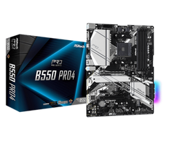 ASROCK B550 Pro4 ATX MB 3rd Gen AMD AM4 Socket DDR4 4733+ 1 x3.0 x16 x4.0 PCIe HDMI D-Sub 7.1 CH HD 6 SATA3 1 M.2 2 USB 3.2 Gen2