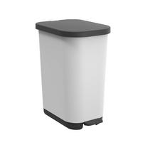 Rotho RIBO šiukšliadėžė su pedalu, IML balta, 35 l, 98% perdirbtas plastikas