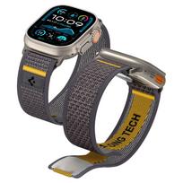 Pilkas tekstilinis dirželis "Spigen Athlex Air" laikrodžiui Apple Watch 6 / 7 / 8 / 9 / 10 / 11 / SE / ULTRA (44 / 45 / 46 / 49 MM)