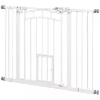 Laiptų varteliai šunims, automatiškai užsidarantys, be gręžimo 74-100 cm, balta