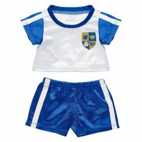 BUILD-A-BEAR DRABUŽIAI Baltai mėlyna futbolininko apranga