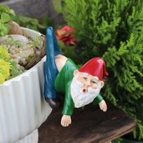 Juokinga nykštuko sodo gnomo statulėlė, kūrybiška dervos skulptūra laukui, patalpoms, terasai, kiemui, vejai, prieangio dekorui, naujoviška dovana 1