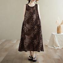Sleeveless Plus size Cotton vintage new in dresses for women casual loose long summer dress M