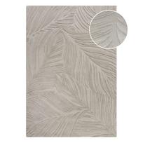 Pilkas vilnonis kilimas Flair Rugs Lino Leaf, 160 x 230 cm
