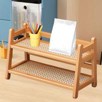 Cup Holder Display Stand 2 Tier Storage Unit for Office And Home Brown