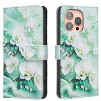For iPhone Series Leather Cases Flower Butterfly Painted PU Protectiver Flip Cover with Card Holder Magnetic Closure Kickstand For iPhone 16 15 14 13 iPhone 16
